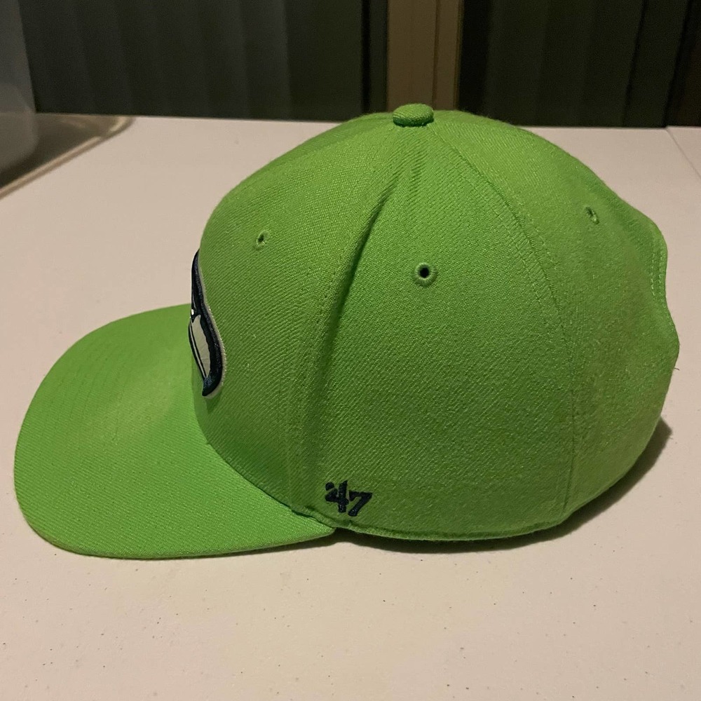 Seattle Seahawks NFL x '47‎ Brand Flat Bill Adjustable Strapback Hat Adult OSFA - Picture 4 of 9
